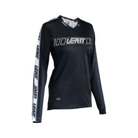 Damen MTB LEATT Gravity 4.0 Trikot Schwarz Ultra-leicht DWR Reflektierender Stoff