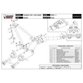 MIVV Oval Slip-on Double Exhaust Approved in Stainless Steel for YAMAHA FZ6/FZ6 Fazer