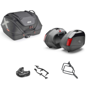 Kit de top case GIVI X-LINE V35 Noir/Rouge 40/35L pour KAWASAKI KLE VERSYS