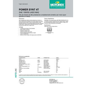 MOTOREX POWER SYNT 4T 10W/50 JASO MA Motoröl 1L Flasche