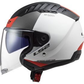 Casco Jet LS2 OF600 COPTER II Urbane Bianco Opaco Rosso