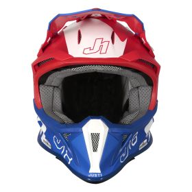 CASQUE TOUT TERRAIN JUST1 J18 MIPS VERTIGO BLEU / BLANC / ROUGE