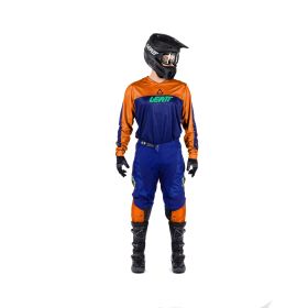 Completo moto LEATT Moto 3.5 Ride arancio blu maglia e pantaloni