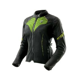 Giacca moto donna REBELHORN JAX nera/grigia/gialla fluo