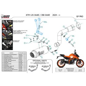 MIVV GP Pro Slip-on Exhaust approved in carbon for KTM 125 Duke 2024-2025