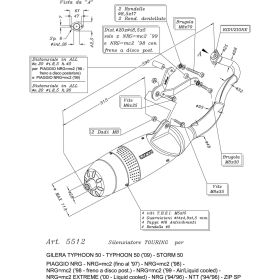 Marmitta completa LeoVince Touring omologata per PIAGGIO ZIP SP