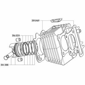 Groupe thermique POLINI Piaggio Liberty/Vespa 50 4T 3V iGet