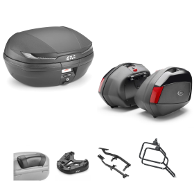 GIVI ARENA TECH Gepäckkoffer V35 schwarz rauchig/rot 45/35L für KAWASAKI KLE VERSYS