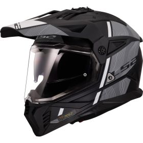 Enduro Helm LS2 MX702 PIONEER II Hill Matt Schwarz Weiß