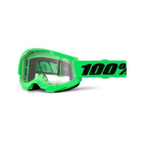 100% STRATA 2 Lunettes de motocross néon vert Verre clair