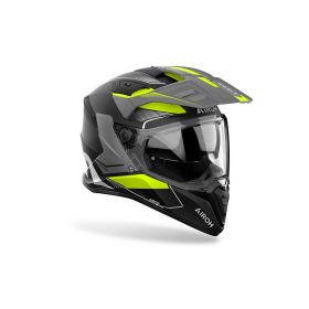 Dual Road Helmet AIROH Bandit Tune Black Grey Yellow Fluorescent Matt