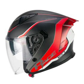Casco Jet CGM 127G DEEP RACE Grafite Rosso Opaco