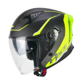 Casco Jet CGM 127G DEEP RACE Grafite Giallo Fluo Opaco