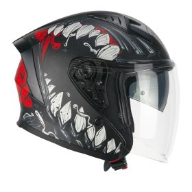 Casco Jet CGM 127X DEEP FREAKER Nero Rosso Opaco