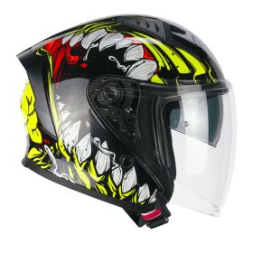 Casco Jet CGM 127X DEEP FREAKER Nero Giallo Fluo