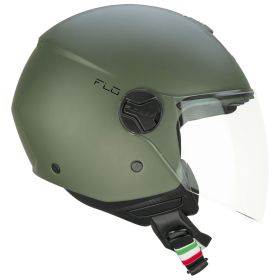 Casco Jet CGM 167A FLO MONO Verde Opaco Visiera Lunga