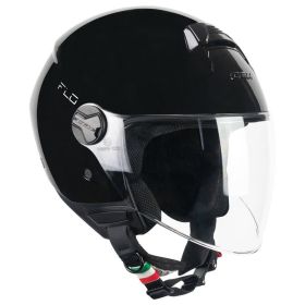 Jet Helm CGM 167A FLO Mono Glänzendes Schwarz Langes Visier