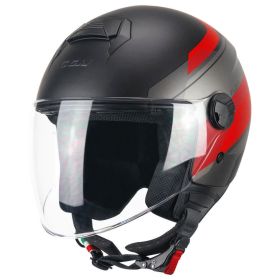 Jet Helm CGM 167K FLO City Mattschwarzrot Langes Visier