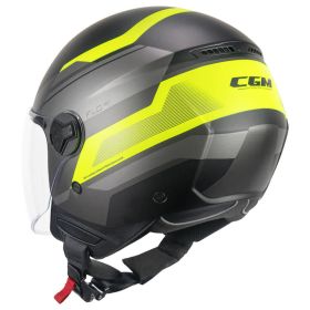 Jet Helm CGM 167K FLO City Schwarz Fluo Gelb Matt Langes Visier