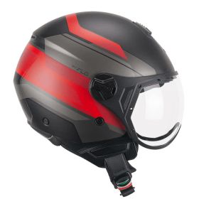 Casco Jet CGM 167K FLO City Nero Rosso Opaco Visiera Sagomata
