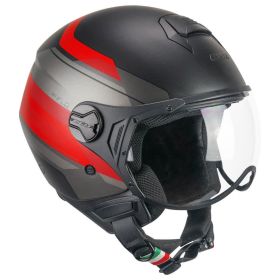 Jet Helm CGM 167K FLO City Mattschwarzrot Geformtes Visier