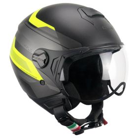 Jet Helm CGM 167K FLO City Schwarz Fluo Gelb Matt Geformtes Visier