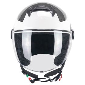 Jet Helm CGM 167L FLO Bico Glänzendes Weißgrau Langes Visier