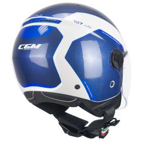 Jet Helm CGM 167L FLO Bico Weißblau Glänzend Langes Visier