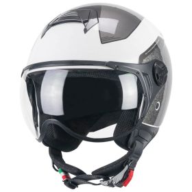 Jet Helm CGM 167L FLO Bico Glänzendes Weißgrau Geformtes Visier