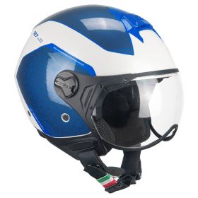 Jet Helm CGM 167L FLO Bico Weißblau Glänzend Geformtes Visier