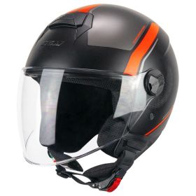 Jet Helm CGM 167M FLO Dot Schwarz Orange Fluo Matt Langes Visier