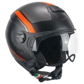 Jet Helm CGM 167M FLO Dot Schwarz Orange Fluo Matt Geformtes Visier