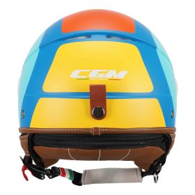 Casco Jet CGM 191G PIX SPRINT Celeste Blu Arancio Opaco Visiera Sagomata