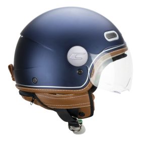 Casco Jet CGM 191V PIX VINTAGE Blu Argento Satinato Visiera Sagomata