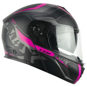 Casco Modulare CGM 569G C-MAX CITY Nero Fucsia Fluo Opaco