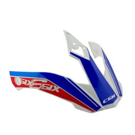 Frontino Cross Bianco Blu Rosso Casco CGM 666 TWIN