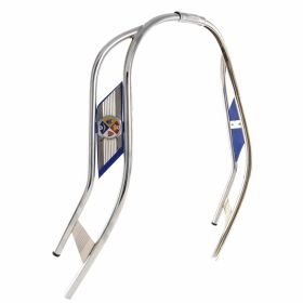 CUPPINI Border Double Tube Blue Chrome Shield for Motorcycles and Bikes
