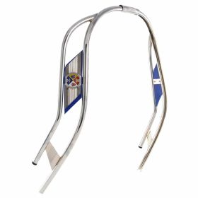 CUPPINI Chrome Double Tube Border Shield with Blue Emblem and Elegant Details