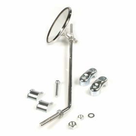 100 mm chrome round rearview mirror with 370 mm bar for 22 mm handlebar