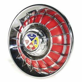 Copricerchio CUPPINI cromo/rosso con raggi perpendicolari e dado galletto