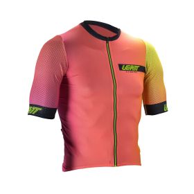 LEATT Endurance 6.0 MTB Trikot Neonpink Atmungsaktiv UPF 50+ 3 Cargo-Taschen