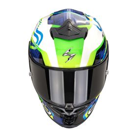 Casco integrale Scorpion EXO-R1 EVO II AIR Cornering blu verde