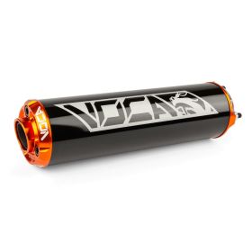 Voca Racing Alu CNC Schwarz/Orange Schalldämpfer
