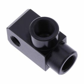 Sdoppiatore tubo freno 2 vie 90 gradi foro TYP812-1 M10x1 nero