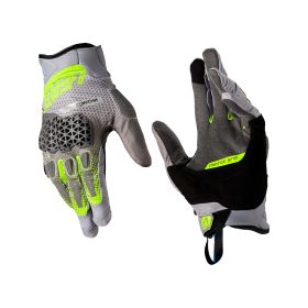 Gants moto LEATT ADV HydraDri 5.5 Short Hi-Viz gris jaune imperméables