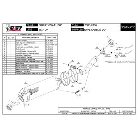 Marmitta Slip-on MIVV Oval omologata in carbonio per SUZUKI gsx-r 1000 2005-2006