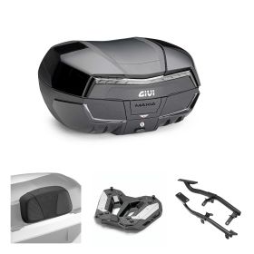 GIVI MAXIA 5 TECH black smoked 58L top case kit for YAMAHA MT07