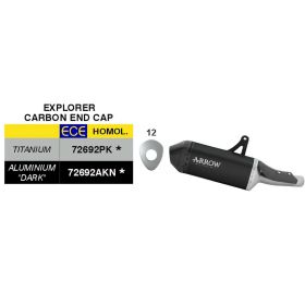 ARROW Slip-On Auspuff homologiert Explorer schwarz Aluminium für Honda XL 750 TRANSALP