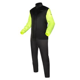 REBELHORN RAIN 2-Piece Rain Suit Black/Fluorescent Yellow