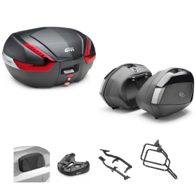 GIVI V47 Topcase V35 TECH Smoke Schwarz/Rot 47/35L für SUZUKI